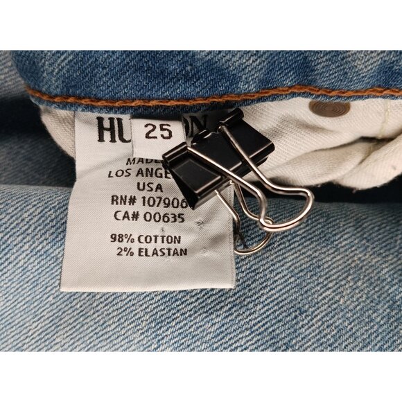 Hudson Bacara Straight Leg Cropped Rolled Cuff Denim Jeans Size 25 Cropped - Picture 10 of 12